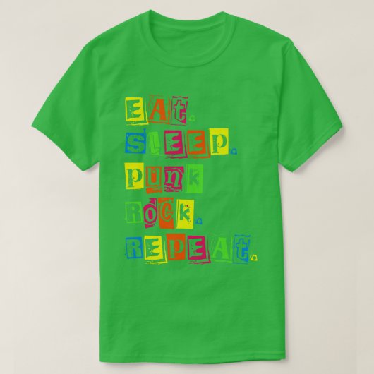 スリープ食べパンクロック繰り返し Tシャツ (デザイン正面)
