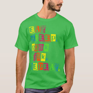 スリープ食べパンクロック繰り返し Tシャツ