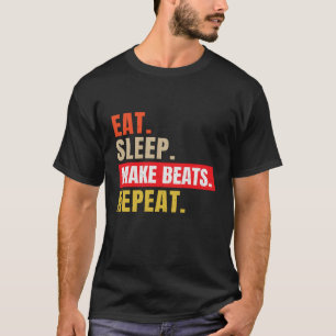 スリープ食べビートを音楽を繰り返す Tシャツ