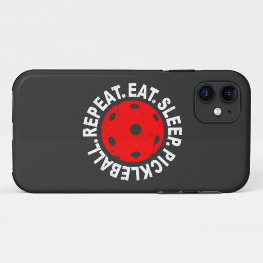 スリープ食べピックボールをヴィンテージピックボールとして繰り返す Case-Mate iPhoneケース (裏面(横))
