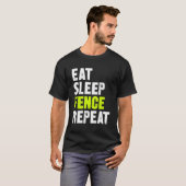 スリープ食べフェンスリピート Tシャツ (正面フル)