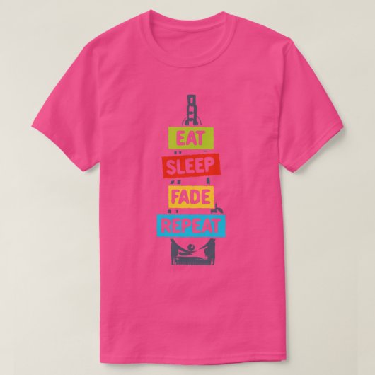 スリープ食べフェードリピート Tシャツ (デザイン正面)