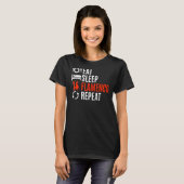 スリープ食べフラメンコリピート Tシャツ (正面フル)