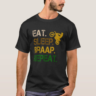スリープ食べブラップのリピートヴィンテージダートバイクギフトモト Tシャツ