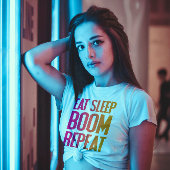 スリープ食べブームリピート – フェスティバルティー Tシャツ