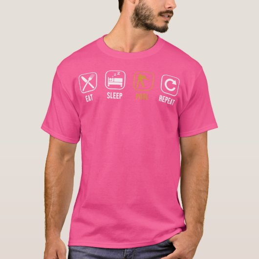 スリープ食べププールのリピーターBalls Pool Snooker Player Bi Tシャツ (正面)