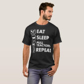 スリープ食べプルトラクターのリピートT Tシャツ (正面フル)
