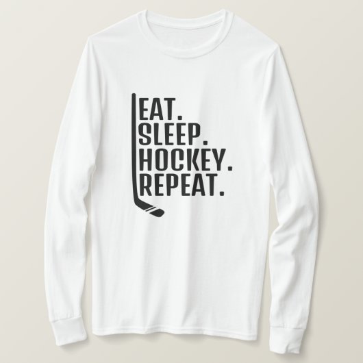 スリープ食べホッケーリピート Tシャツ (デザイン正面)