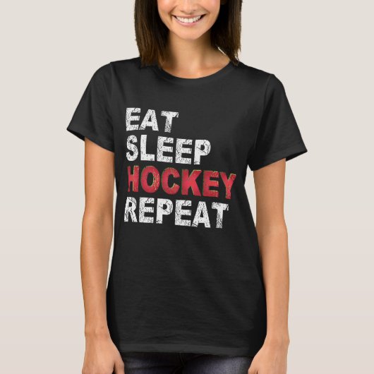 スリープ食べホッケーリピート Tシャツ (正面)