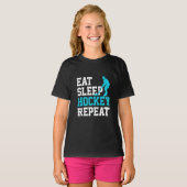 スリープ食べホッケーリピート Tシャツ (正面フル)