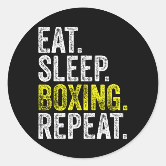 スリープ食べボクシングリピーターBoxer Fighting Wor ラウンドシール (正面)