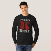 スリープ食べボクシングリピート選手ボクサー Tシャツ (正面フル)