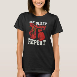 スリープ食べボクシングリピート選手ボクサー Tシャツ
