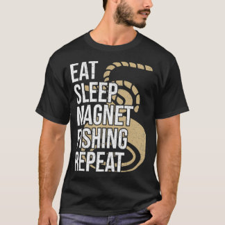 スリープ食べマグネット魚釣り繰り返しマグネット魚釣り Tシャツ