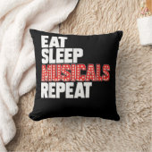 スリープ食べミュージカルの繰り返し クッション (ブランケット)