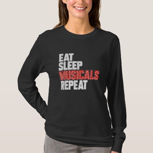 スリープ食べミュージカルの繰り返し Tシャツ (正面)