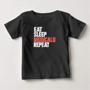 スリープ食べミュージカルリピートブロードウェイ俳優 ベビーTシャツ