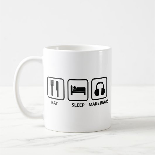 スリープ食べメイクビートコーヒーマグ コーヒーマグカップ (左)