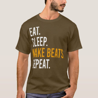 スリープ食べメイクビートリピート音楽ギフト長袖 Tシャツ