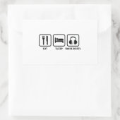 スリープ食べメイクビート 長方形シール (バッグ)