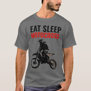 スリープ食べモトクロスオートバイポップ・アートのスポーツ Tシャツ
