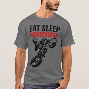 スリープ食べモトクロスオートバイポップ・アートのスポーツ Tシャツ