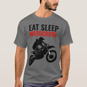 スリープ食べモトクロスオートバイポップ・アートのスポーツ Tシャツ