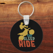 スリープ食べライドダートバイクオートバイエクストリームスポーツ キーホルダー (正面)