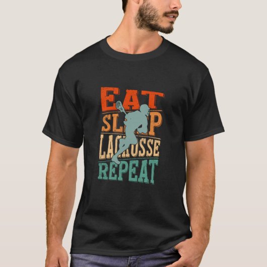 スリープ食べラクロスの繰り返し Tシャツ (正面)