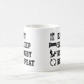 スリープ食べラグビーリピーター コーヒーマグカップ (中央)