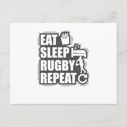スリープ食べラグビーリピーター ポストカード (正面)