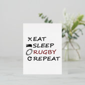 スリープ食べラグビーリピート 箔シーズンポストカード (立ち正面)
