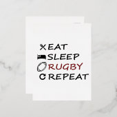 スリープ食べラグビーリピート 箔シーズンポストカード (正面/裏面)