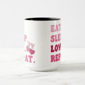 スリープ食べラブリピートバレンタインデーさくらんぼハート マグカップ (中央)