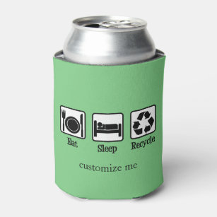 スリープ食べリサイクルキュートカスタムリサイクルグリーン 缶クーラー