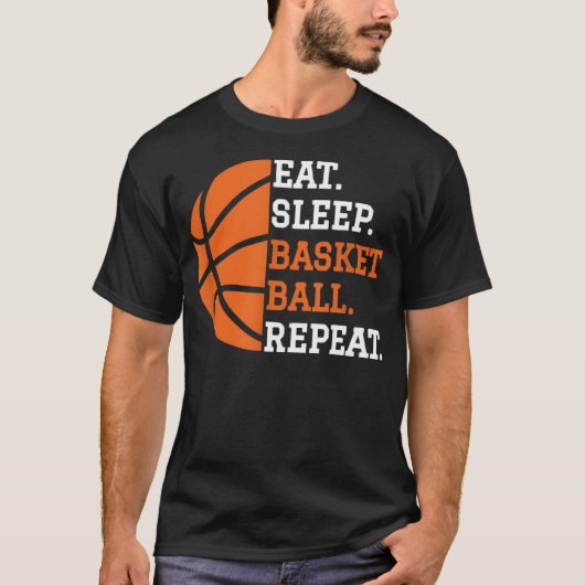 スリープ食べリピーターのバスケットボール Tシャツ (正面)
