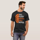 スリープ食べリピーターのバスケットボール Tシャツ (正面フル)