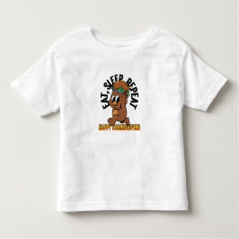 スリープ食べリピートハッピーサンクスギビング幼児ティー トドラーTシャツ