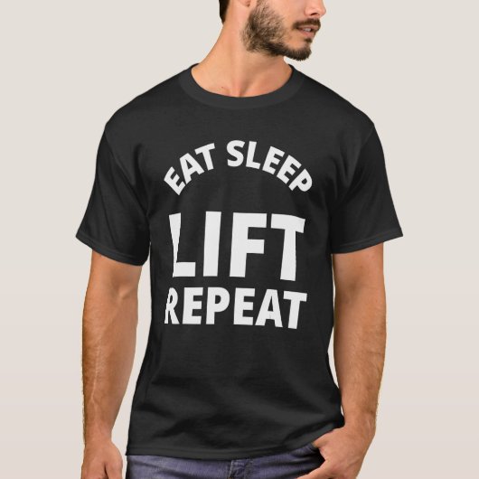 スリープ食べリフトのリピート Tシャツ (正面)