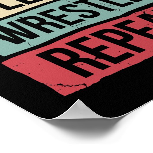 スリープ食べレスレートレスリングレスラーレトロ ポスター (角)