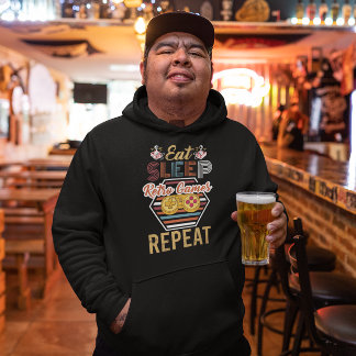 スリープ食べレトロゲームリピート – ヴィンテージゲーマーフーディ パーカ