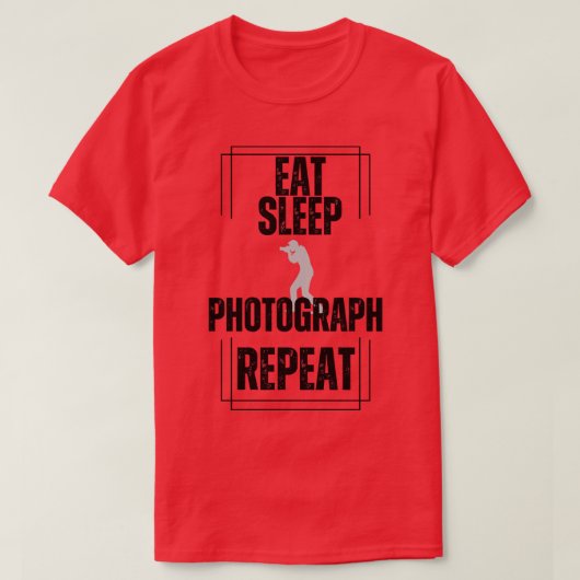 スリープ食べ写真リピート Tシャツ (デザイン正面)