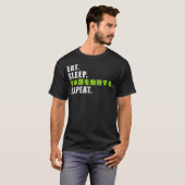 スリープ食べ勉強の再日本の実行 Tシャツ (正面フル)