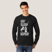 スリープ食べ後宮合気道リピート合気道テクニック Tシャツ (正面フル)