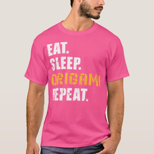 スリープ食べ折り紙リピート Tシャツ (正面)