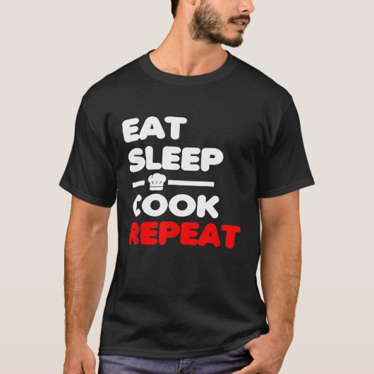スリープ食べ料理リピーター Tシャツ (正面)