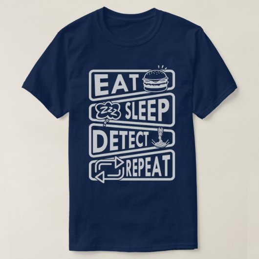 スリープ食べ検出繰り返し金属検出おもしろい装置 Tシャツ (デザイン正面)