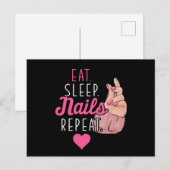 スリープ食べ爪、 ネイルネイリストマニキュリストギフト ポストカード (正面/裏面)
