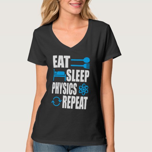 スリープ食べ物理リピート物理 Tシャツ (正面)