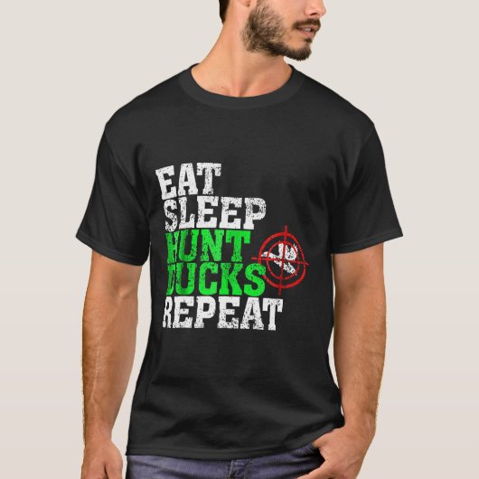 スリープ食べ狩りダックリピート狩りGif Tシャツ (正面)